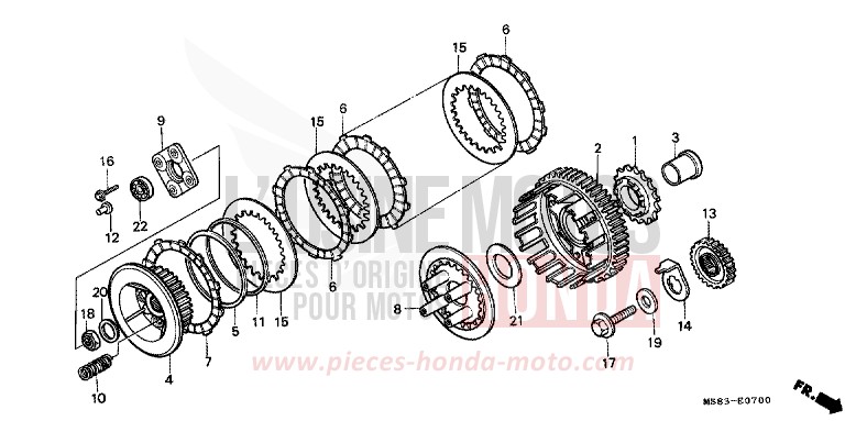 CLUTCH for Africa Twin SHASTA WHITE (NH138H) from 1989